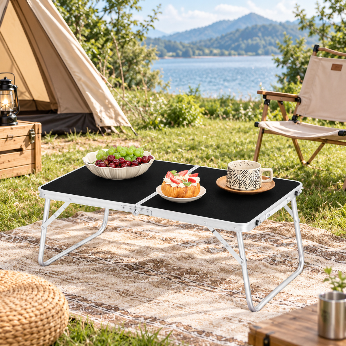 Compact Foldable Floor Table