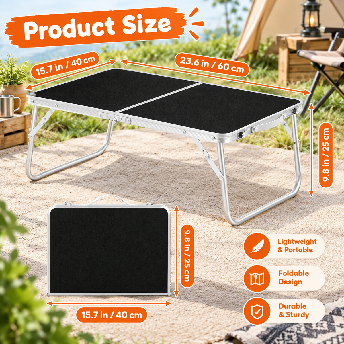 Compact Foldable Floor Table