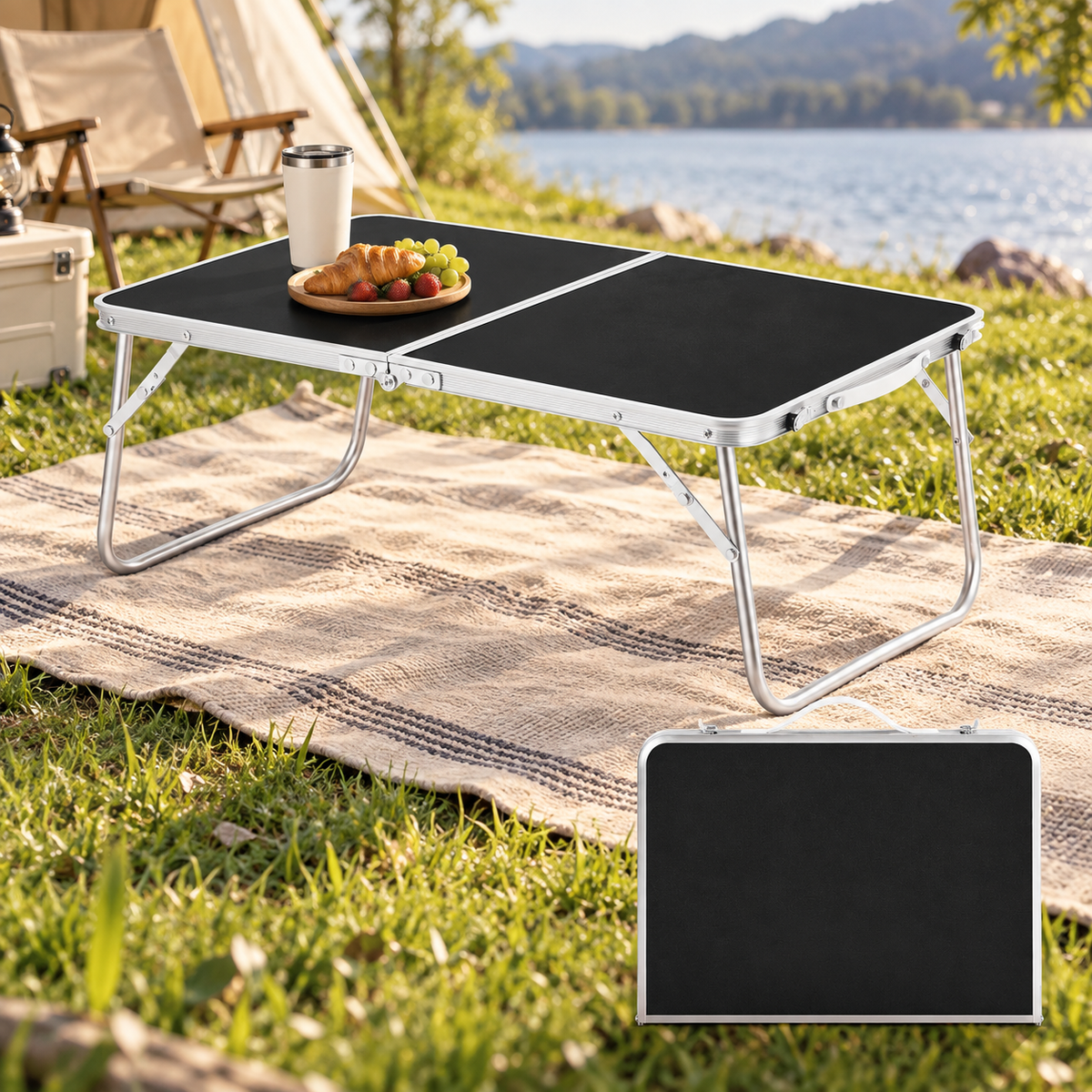 Compact Foldable Floor Table